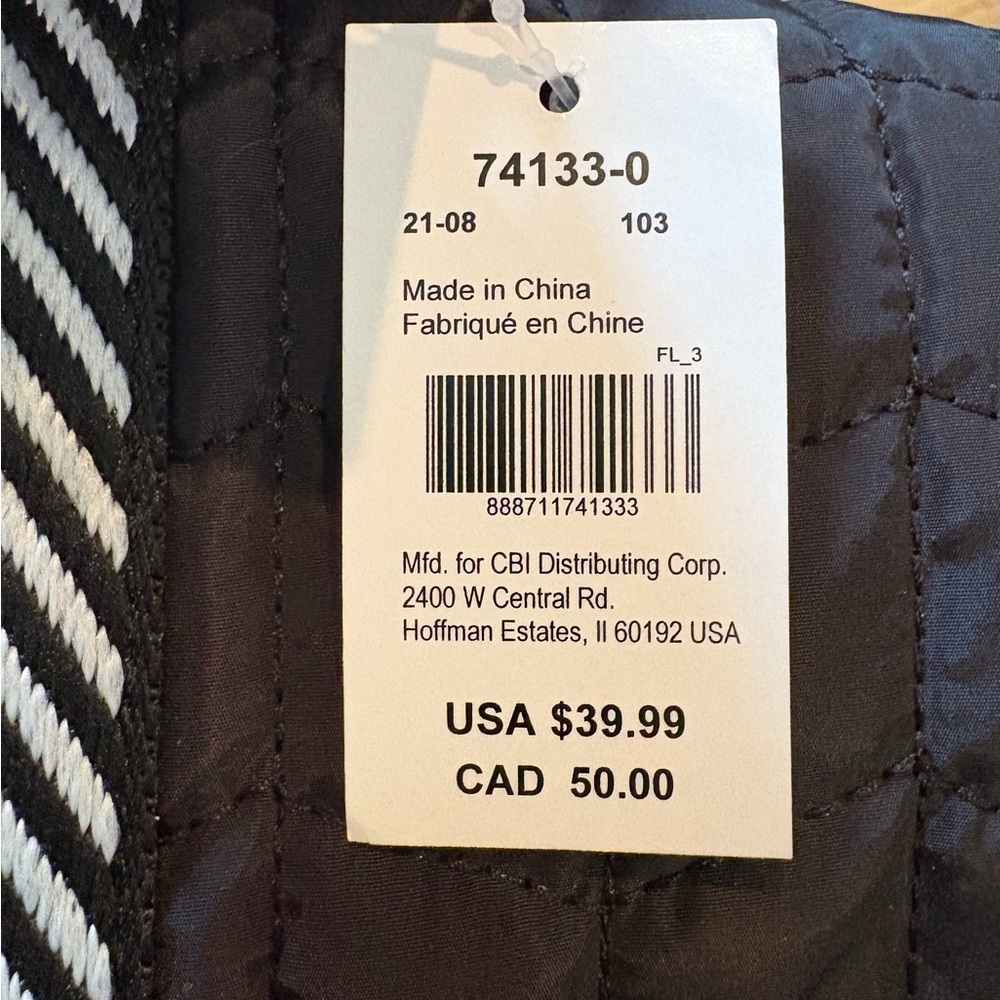 NWT, Claire’s, Black Backpack with White Chevron Strap - Picture 8 of 8